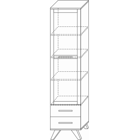 Шкаф-витрина Вега Скандинавия 450, серый. Фото 3