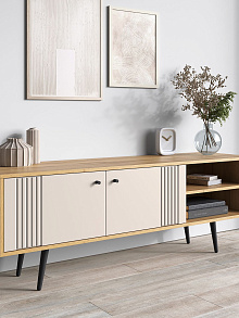 Тумба Вега Саксония ТВ150 с нишами, миндаль от магазина Мебельный дом