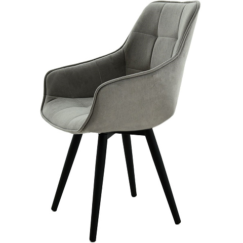 Стул «Торрес», велюр Бренди грей, каркас вращения черный. Фото 3