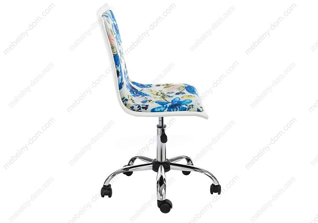 Компьютерное кресло Mis white / flowers fabric. Фото 2