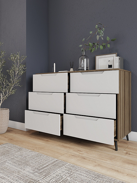 Комод Роза 1300 Тренто, белый скин. Фото 2