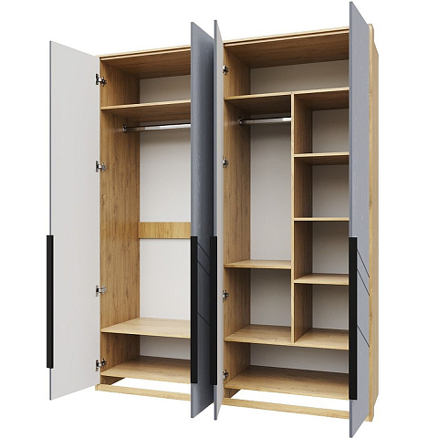 Шкаф «Тиана» 4Д КМК 0967.1, дуб наварра/графит. Фото 2