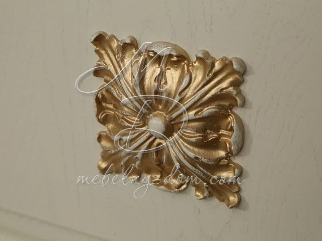 Шкаф с витриной «Алези 5 Люкс» П350.05л, слоновая кость. Фото 4