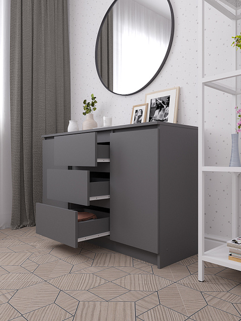 Комод Мори МК 1200.3, Графит. Фото 4