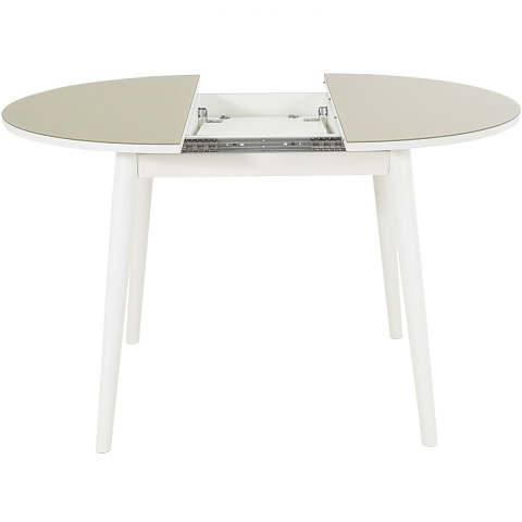 Стол «Ривьера» круг стекло капучино, белый прямые. Фото 3