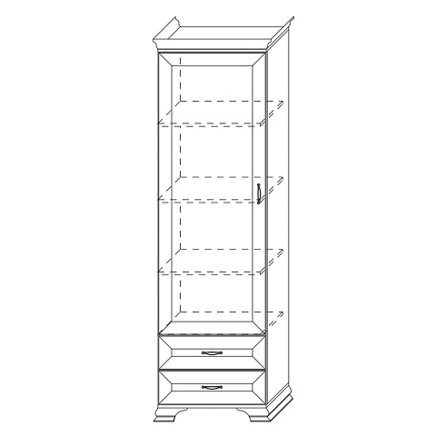 Шкаф-витрина Сиена, бежевый. Фото 5