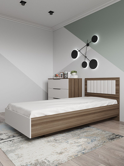 Кровать Роза 90x200см, белый софт. Фото 2