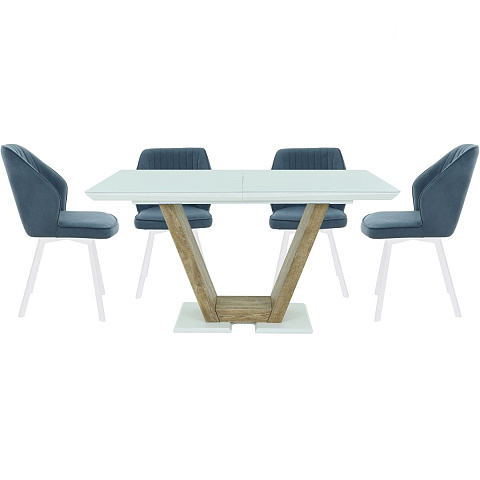 Обеденная группа (Стол Торонто и 4 стула Вермут), синий. Фото 2