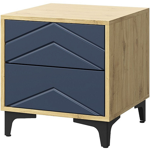 Тумба «Тиана» 2Я КМК 0967.19, дуб наварра/матовый синий. Фото 1