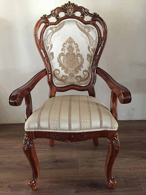 Кресло мягкое Глория MK-2725-BG. Тёмный орех с золотом. Фото 1