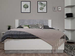 Кровать «Аврора» 160*200 (подъемник), Белый/ателье светлый от магазина Мебельный дом