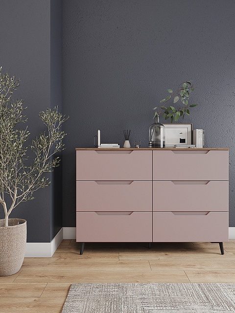 Комод Роза 1300 Тренто, пудра скин. Фото 3