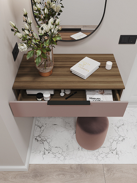 Тумба Роза 900 Ройс, пудра скин. Фото 4