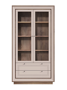 Шкаф с витриной «Прато» 2дв, таксония шоколад/кофе с молоком от магазина Мебельный дом