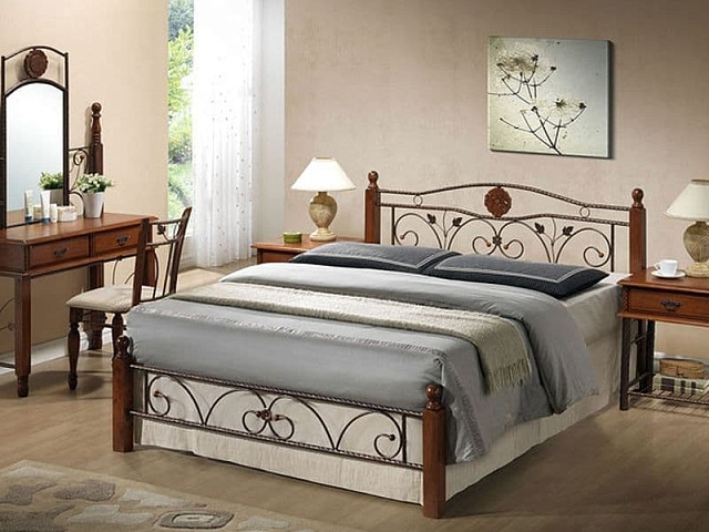 Кровать c матрасом «PS-8823» 140x200, античный дуб. Фото 1