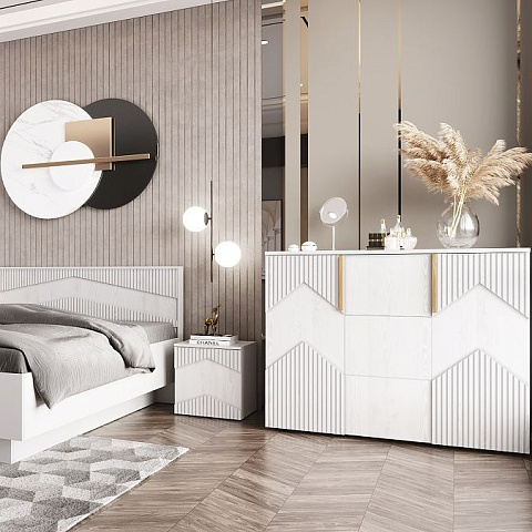 Комод «Оливия» 2Д3Я КМК 0971.2, белый/ясень белый текстурный. Фото 3