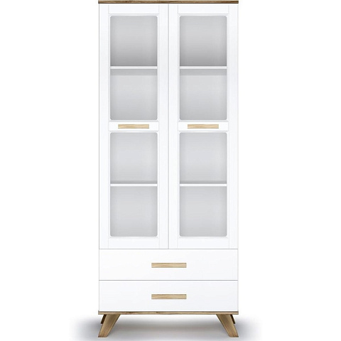 Шкаф-витрина Вега Скандинавия 800, белый глянец. Фото 2