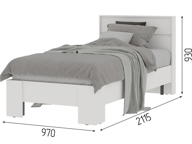 Кровать «Хелен» КР-01 90x200, белая. Фото 2