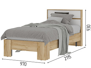 Кровать «Хелен» КР-01 90x200, белая/дуб крафт золотой от магазина Мебельный дом