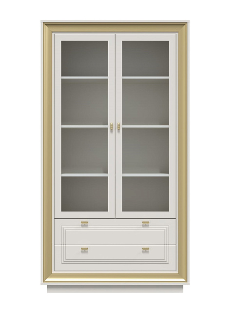 Шкаф с витриной «Прато» 2дв, зефир/миндаль. Фото 2