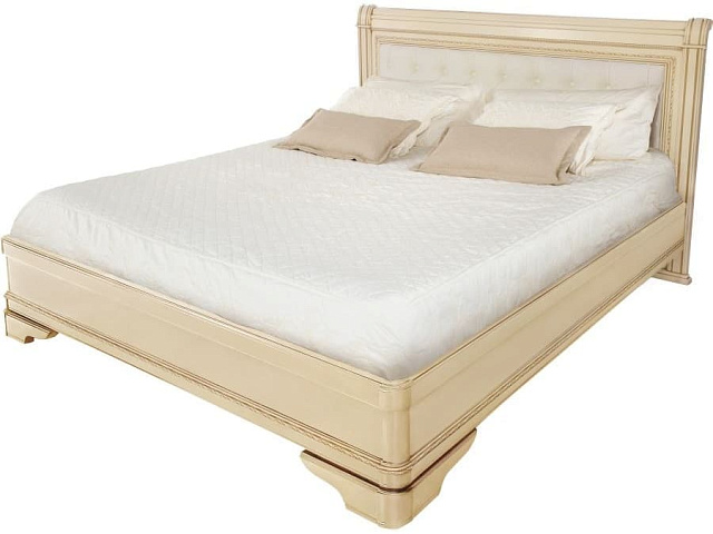 Кровать с мягким изголовьем Палермо 180 Т-748, ваниль. Фото 1