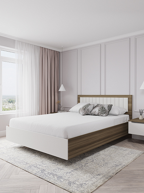 Кровать Роза 140x200см, белый софт. Фото 1