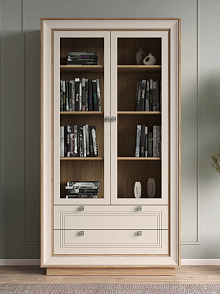 Шкаф с витриной «Прато» 2дв, вяз/газания матовый от магазина Мебельный дом