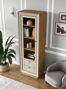 Шкаф с витриной «Прато», вяз/газания матовый от магазина Мебельный дом