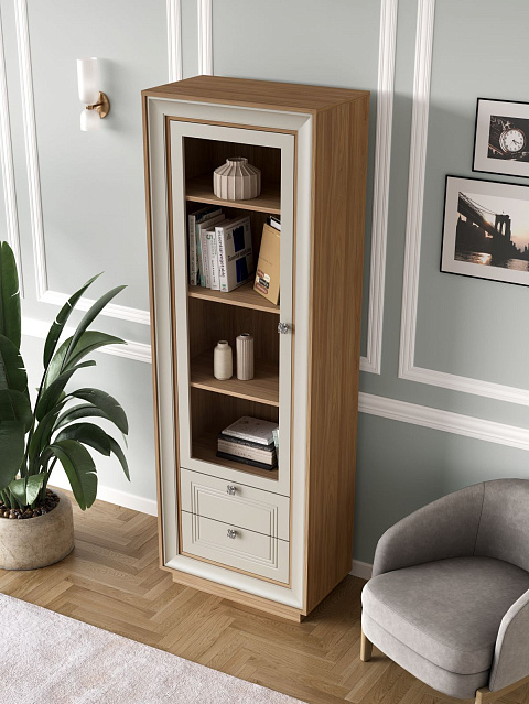 Шкаф с витриной «Прато», вяз/газания матовый. Фото 6