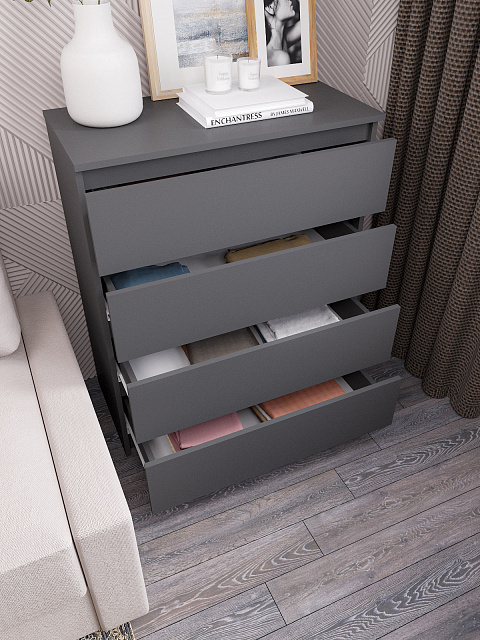 Комод Мори МК 800.4, Графит. Фото 4