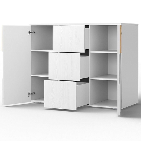 Комод «Оливия» 2Д3Я КМК 0971.2, белый/ясень белый текстурный. Фото 2