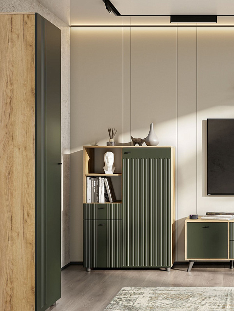 Комод «Милан», дуб золотой/олива. Фото 4