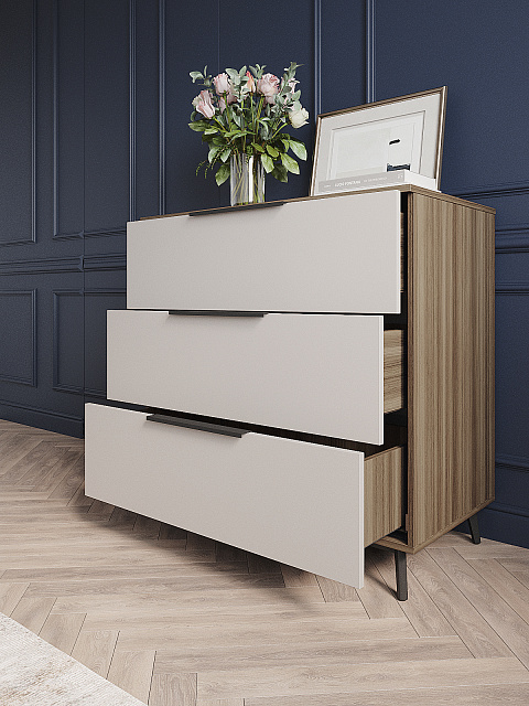 Комод Роза 900 Ройс, бежевый скин. Фото 3