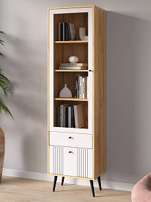 Шкаф с витриной Вега Саксония 54, белый матовый от магазина Мебельный дом