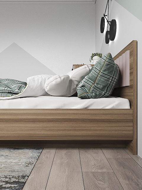 Кровать Роза 90x200см, пудра скин. Фото 5