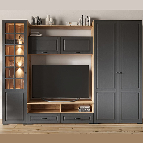 Шкаф «Лацио Сканди» 2д, Вотан/Сканди графит. Фото 5