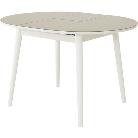 Стол «Ривьера» круг стекло капучино, белый прямые. Фото 6