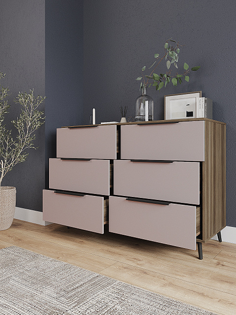 Комод Роза 1300 Ройс, пудра скин. Фото 2