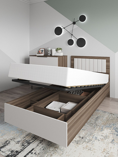 Кровать Роза 90x200см, белый скин. Фото 3