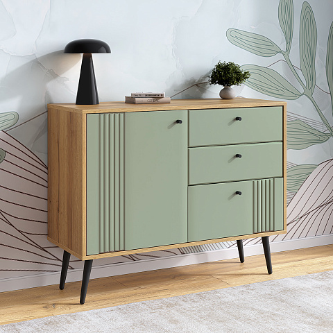 Комод Вега Саксония 105, серо-зеленый. Фото 5