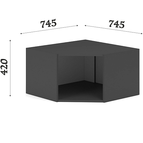 Антресоль «Чикаго» Антрацит/Белый. Фото 2