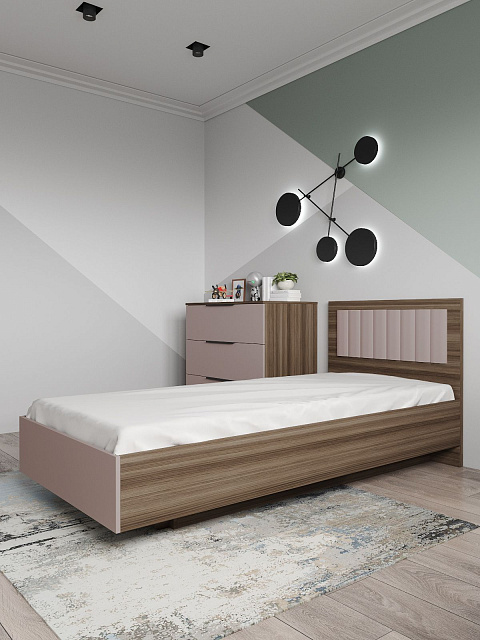 Кровать Роза 90x200см, пудра скин. Фото 2