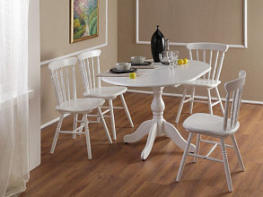 Обеденная группа (Стол «Фаворит Классика» и 4 стула «Классика»), белая эмаль от магазина Мебельный дом