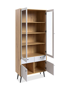 Шкаф с витриной Вега Саксония 84, белый матовый от магазина Мебельный дом