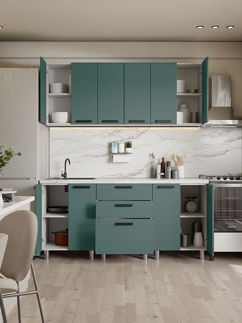 Кухонный гарнитур «Лаванда» 1,8м, изумруд. Фото 2