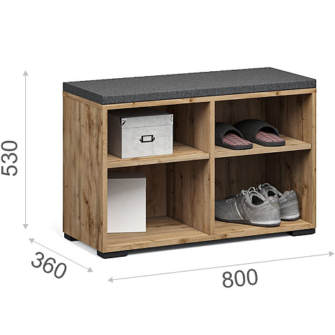 Тумба «Лацио Сканди» 80, Вотан/Сканди графит. Фото 2