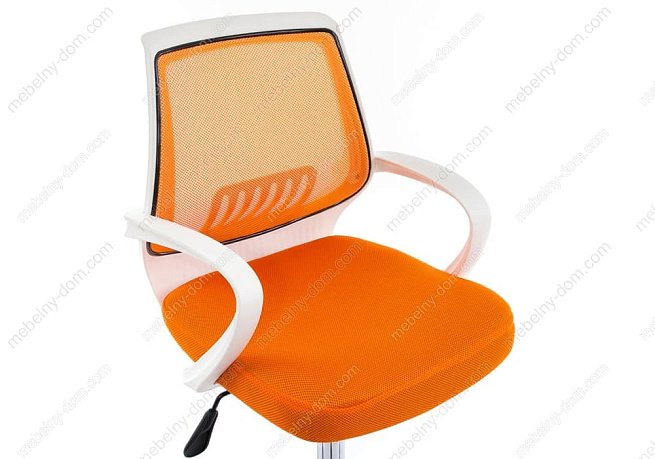 Компьютерное кресло Ergoplus белое / оранжевое. Фото 6