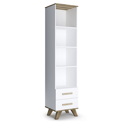 Шкаф-стеллаж Вега Скандинавия 450, белый глянец. Фото 3