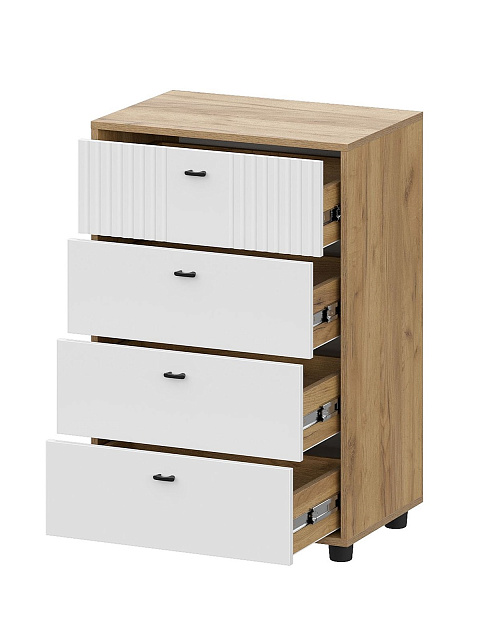 Комод «Милан» 4я, дуб золотой/белый матовый. Фото 2