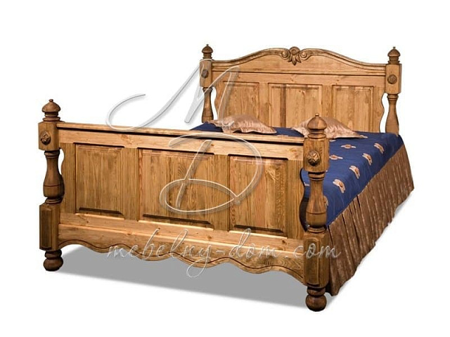 Кровать из массива сосны «Викинг GL», сосна вощеная. Фото 1